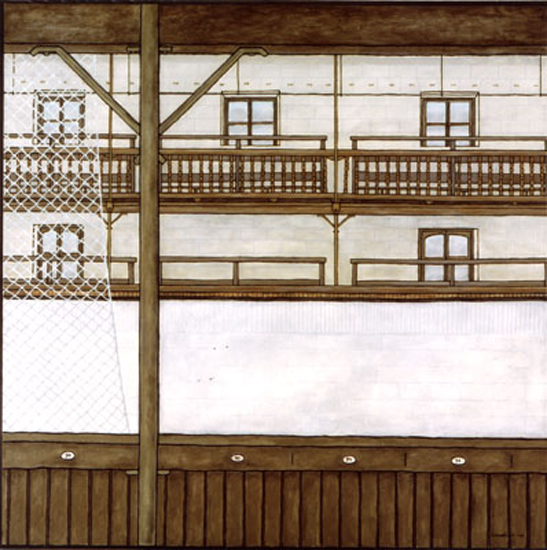 tableau de Robert Brandhof Architectures du Pays Basque : Trinquet Moderne Les Galeries